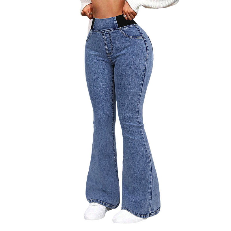 💎 50% DE RÉDUCTION ! 💎 Jean Évasé Taille Haute pour Femme – Denim Stretch, Silhouette Allongée & Confort Absolu 👖💙
