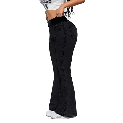 💎 50% DE RÉDUCTION ! 💎 Jean Évasé Taille Haute pour Femme – Denim Stretch, Silhouette Allongée & Confort Absolu 👖💙