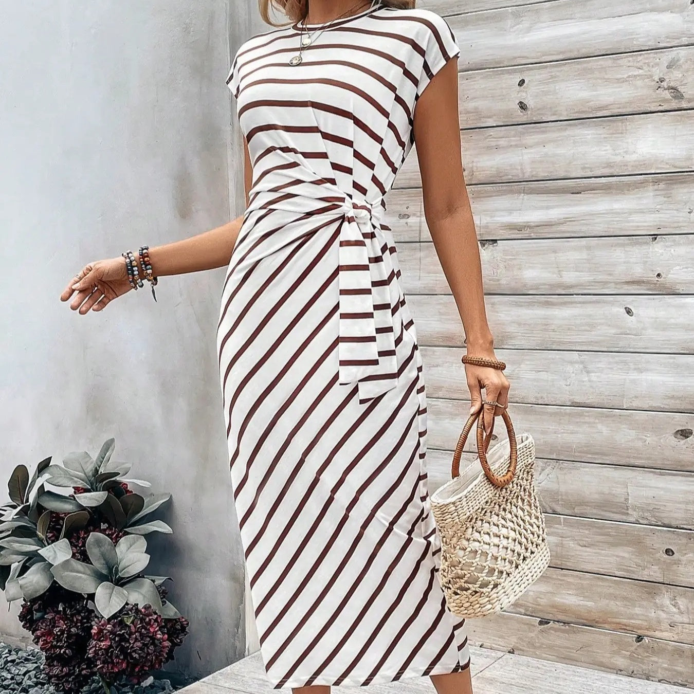 🔥DERNIER JOUR DE SOLDES 49 % DE RÉDUCTION !!💕Robe élégante à taille nouée pour femme