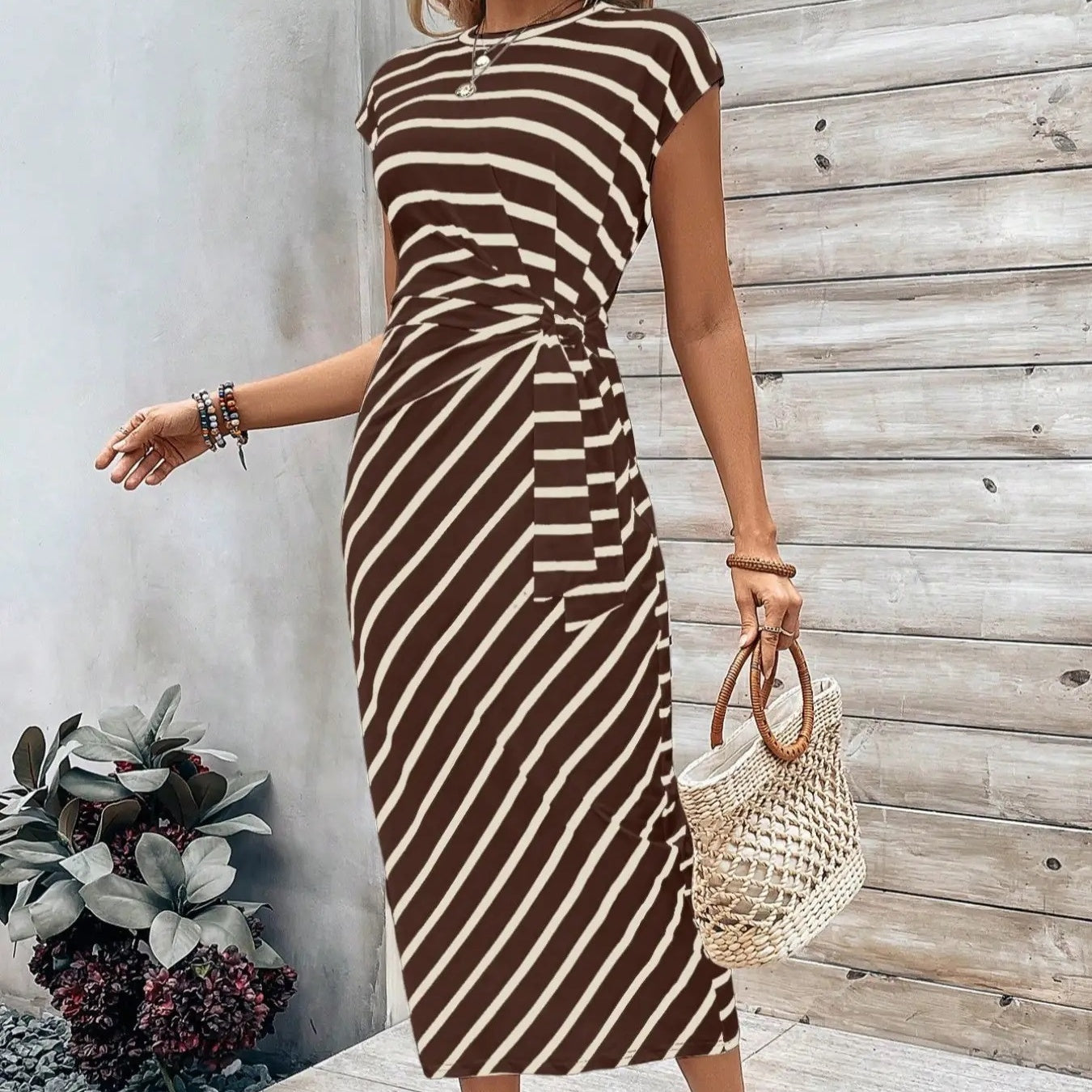 🔥DERNIER JOUR DE SOLDES 49 % DE RÉDUCTION !!💕Robe élégante à taille nouée pour femme