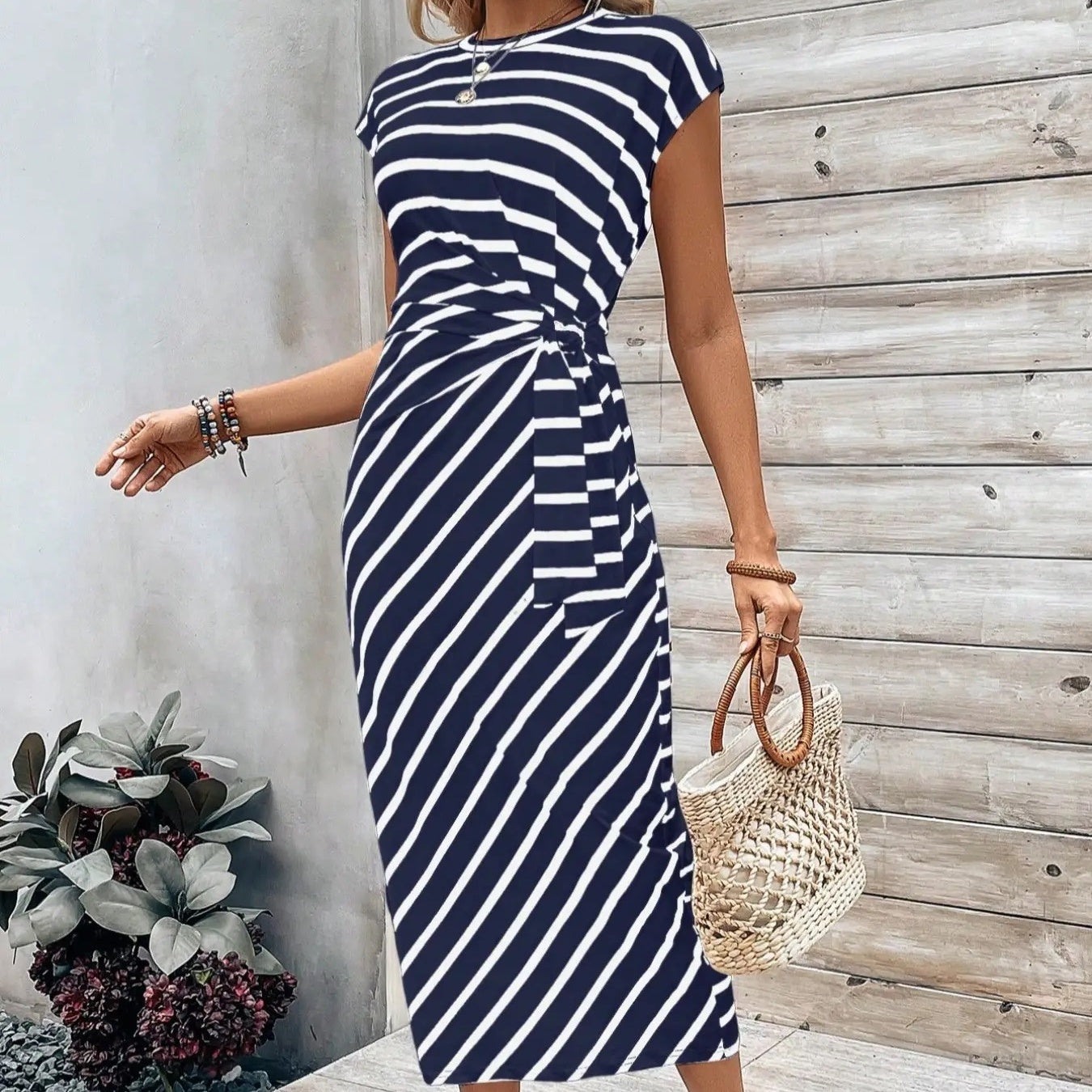 🔥DERNIER JOUR DE SOLDES 49 % DE RÉDUCTION !!💕Robe élégante à taille nouée pour femme