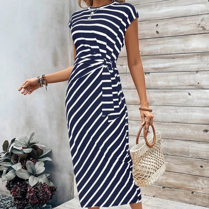 🔥DERNIER JOUR DE SOLDES 49 % DE RÉDUCTION !!💕Robe élégante à taille nouée pour femme