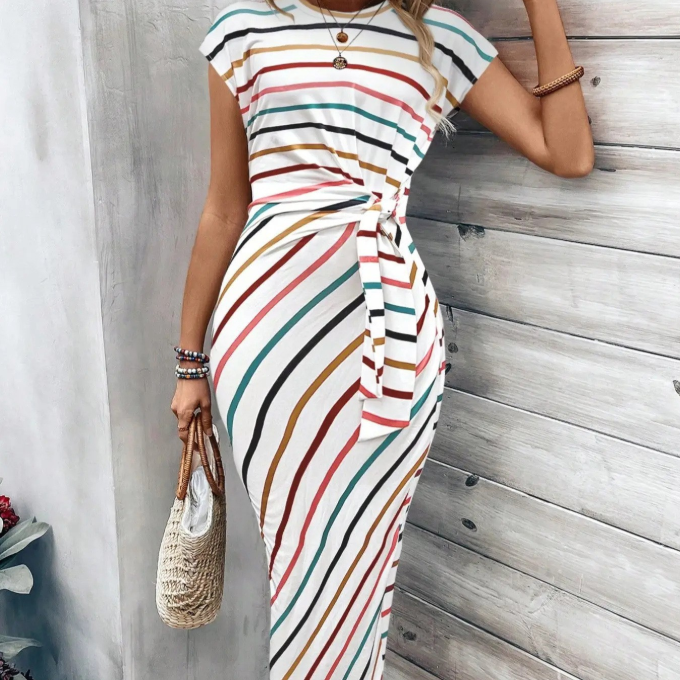 🔥DERNIER JOUR DE SOLDES 49 % DE RÉDUCTION !!💕Robe élégante à taille nouée pour femme