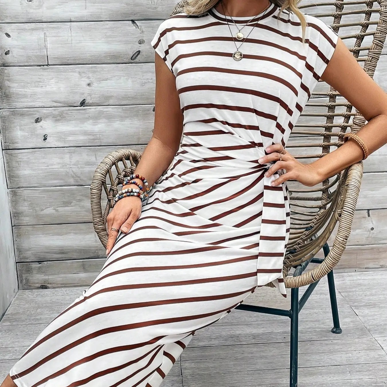 🔥DERNIER JOUR DE SOLDES 49 % DE RÉDUCTION !!💕Robe élégante à taille nouée pour femme
