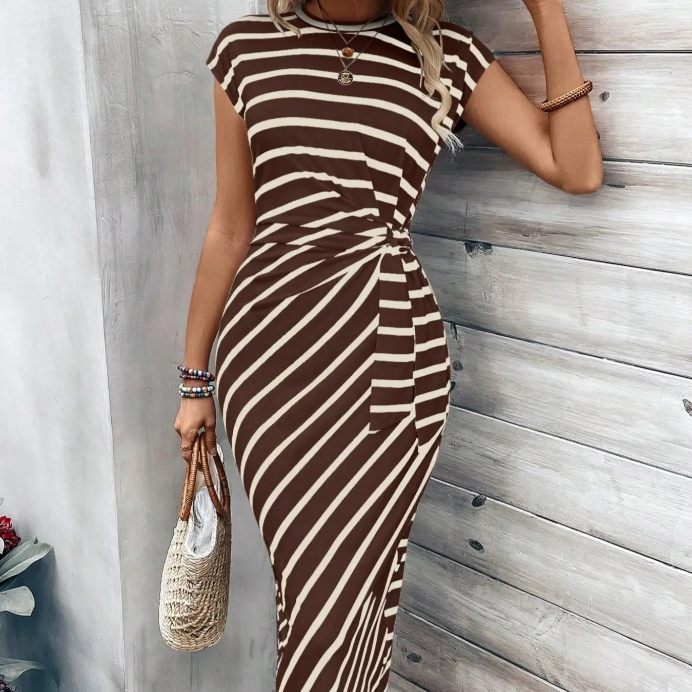 🔥DERNIER JOUR DE SOLDES 49 % DE RÉDUCTION !!💕Robe élégante à taille nouée pour femme
