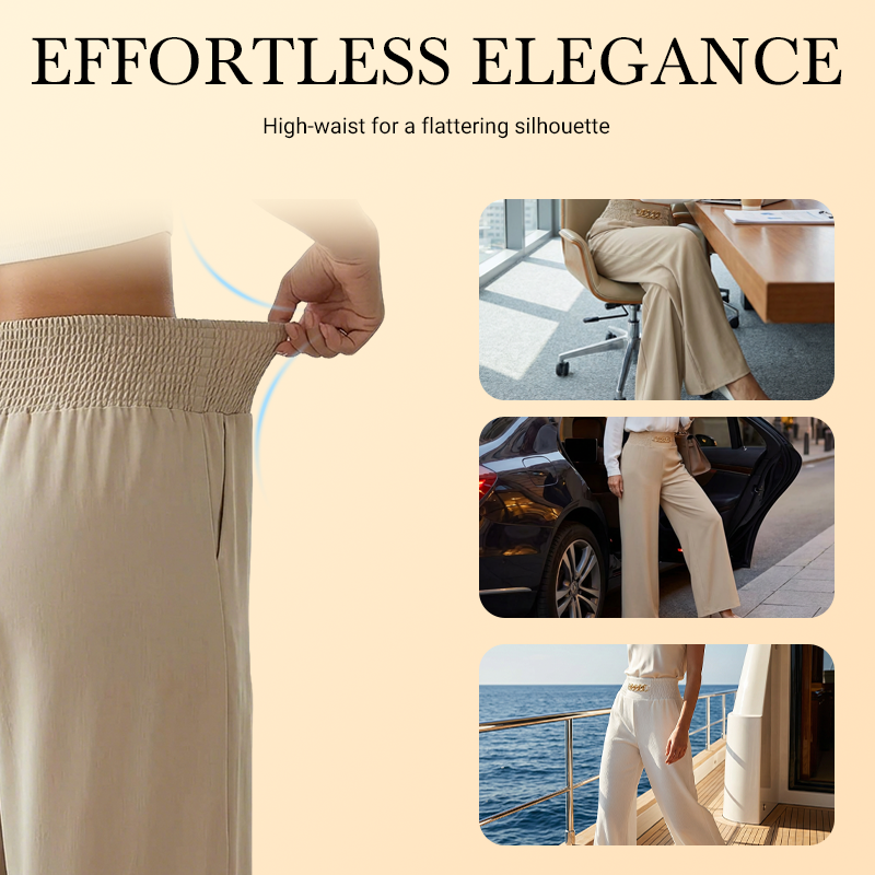 Pantalon large à taille haute élégant pour femme