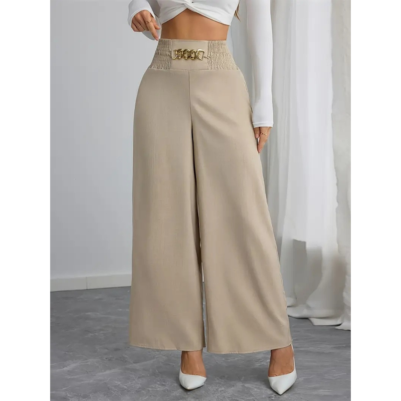 Pantalon large à taille haute élégant pour femme