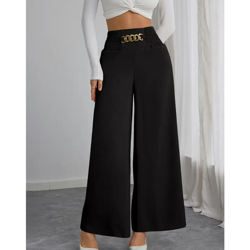 Pantalon large à taille haute élégant pour femme