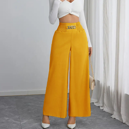 Pantalon large à taille haute élégant pour femme