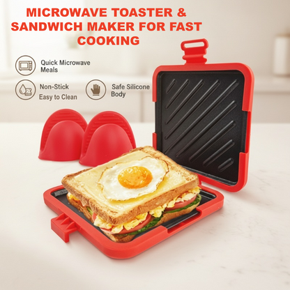 🍞 Tout-en-Un Magique | Combo Micro-ondes, Grille-Pain et Sandwich Maker | Gain de Place & Temps ✨【-50%】