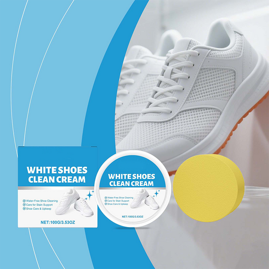 💎Achetez 2, Obtenez 1 Gratuit ! 💎 Crème Nettoyante Sans Eau pour Chaussures Blanches – Puissante, Douce & Portable