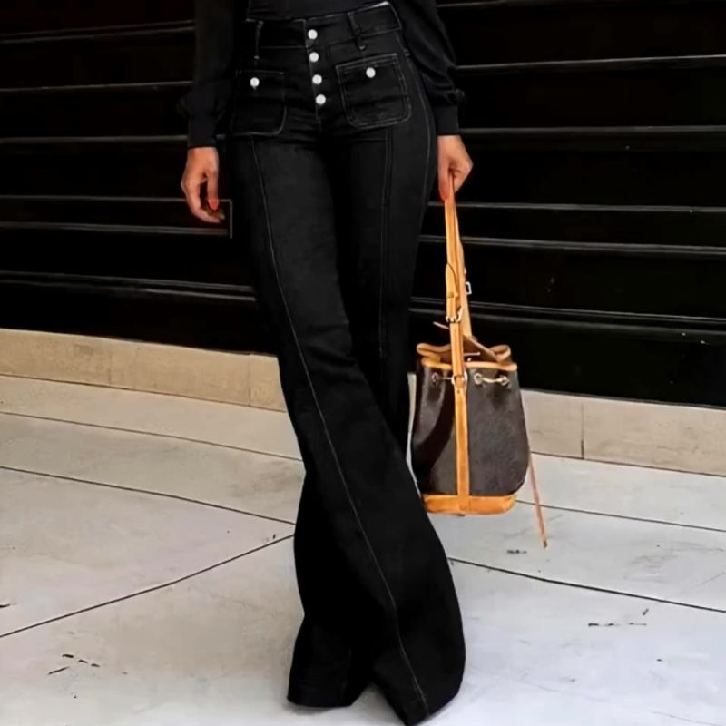 📢📢60 % de réduction !! ⏰Jean évasé taille haute tendance pour femme