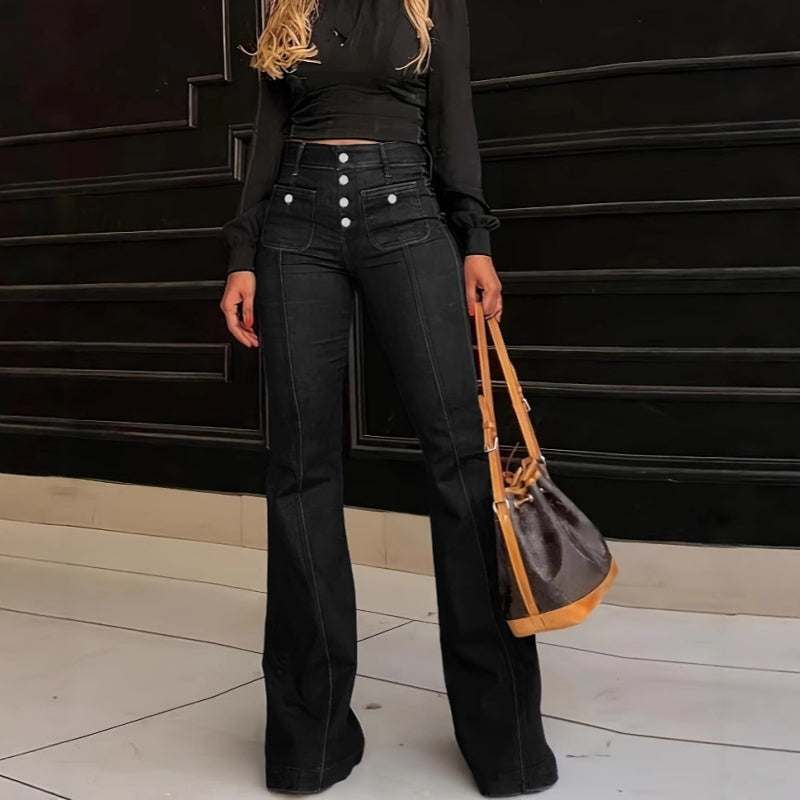 📢📢60 % de réduction !! ⏰Jean évasé taille haute tendance pour femme