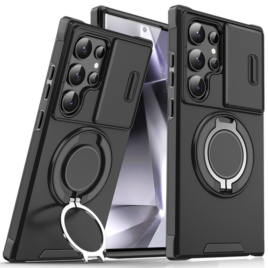 💎 50% DE RÉDUCTION ! 💎 Étui Magnétique Samsung avec Support Rotatif 360° & Couvercle Coulissant pour Appareil Photo – Protection Totale + Béquille Intégrée 📱