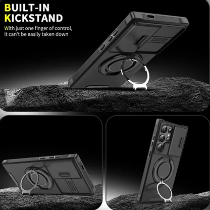 💎 50% DE RÉDUCTION ! 💎 Étui Magnétique Samsung avec Support Rotatif 360° & Couvercle Coulissant pour Appareil Photo – Protection Totale + Béquille Intégrée 📱