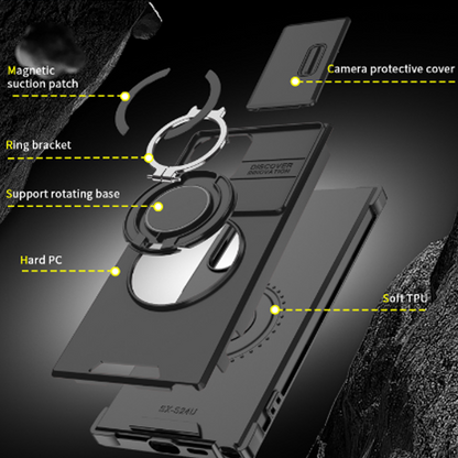 💎 50% DE RÉDUCTION ! 💎 Étui Magnétique Samsung avec Support Rotatif 360° & Couvercle Coulissant pour Appareil Photo – Protection Totale + Béquille Intégrée 📱