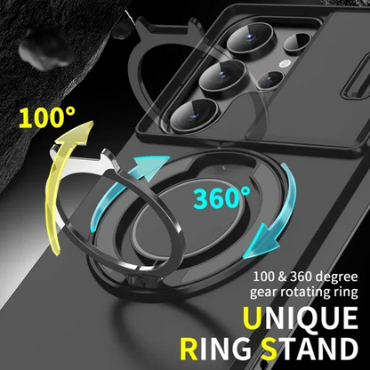 💎 50% DE RÉDUCTION ! 💎 Étui Magnétique Samsung avec Support Rotatif 360° & Couvercle Coulissant pour Appareil Photo – Protection Totale + Béquille Intégrée 📱