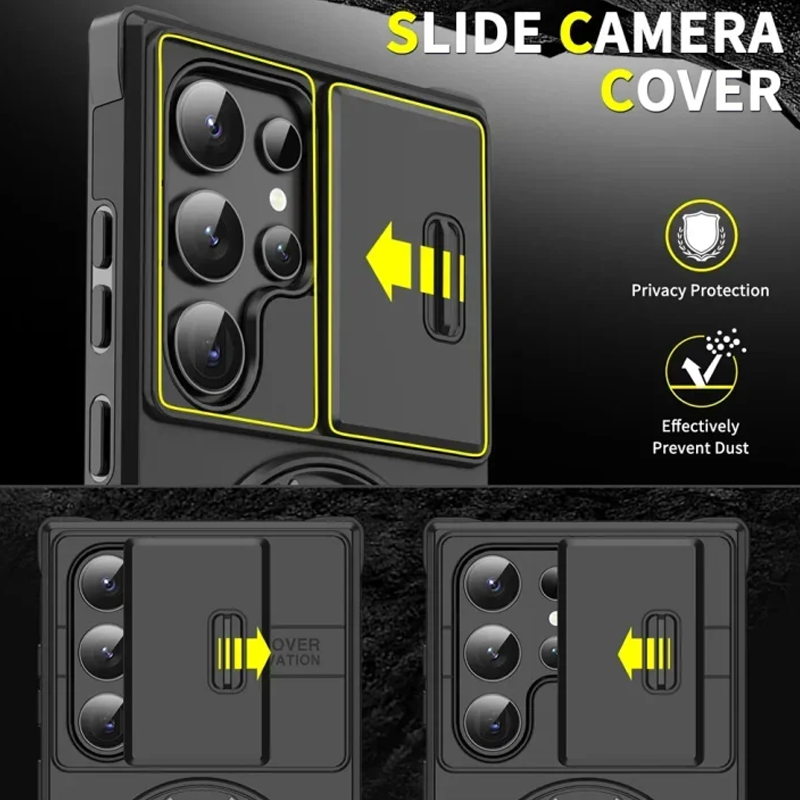 💎 50% DE RÉDUCTION ! 💎 Étui Magnétique Samsung avec Support Rotatif 360° & Couvercle Coulissant pour Appareil Photo – Protection Totale + Béquille Intégrée 📱