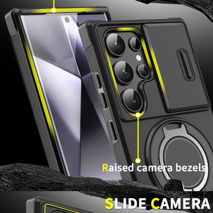 💎 50% DE RÉDUCTION ! 💎 Étui Magnétique Samsung avec Support Rotatif 360° & Couvercle Coulissant pour Appareil Photo – Protection Totale + Béquille Intégrée 📱
