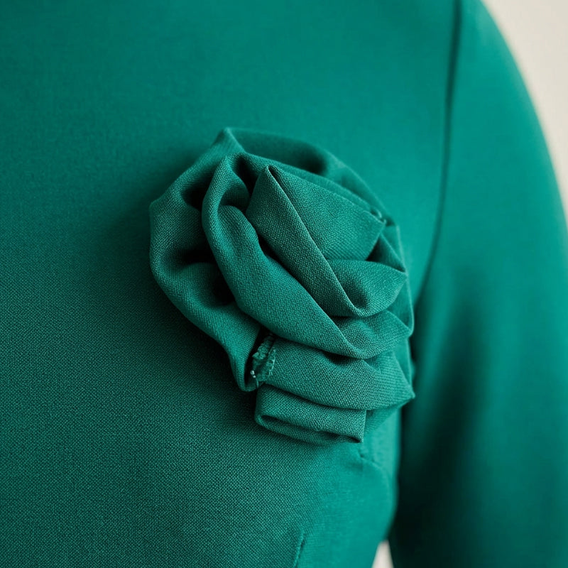Élégante robe moulante à col rond