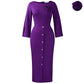 Élégante robe moulante à col rond