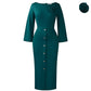 Élégante robe moulante à col rond