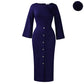 Élégante robe moulante à col rond