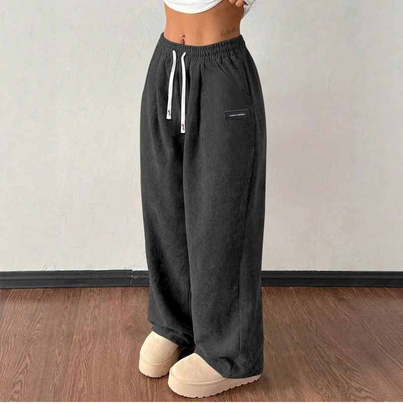 ✨💓Pantalon large en velours côtelé pour femme avec cordon de serrage🔥