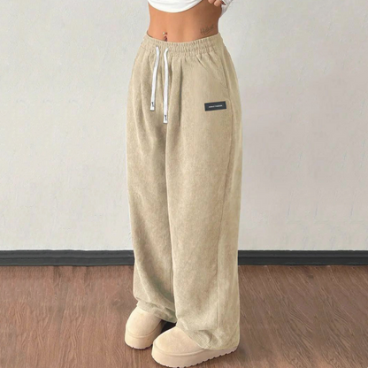 ✨💓Pantalon large en velours côtelé pour femme avec cordon de serrage🔥