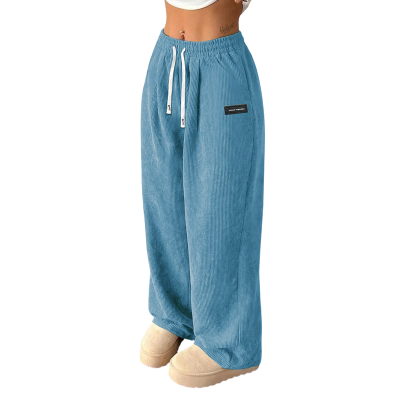 ✨💓Pantalon large en velours côtelé pour femme avec cordon de serrage🔥