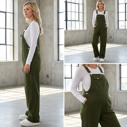 💎60% DE RÉDUCTION ! 💎 Salopette Cargo Rétro pour Femme – Poches Pratiques, Jambes Droites & Ajustement Personnalisable
