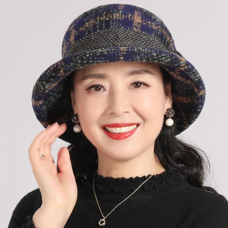 📢📢60 % de réduction !! ⏰Chapeau cloche vintage à carreaux en fausse laine pour femme