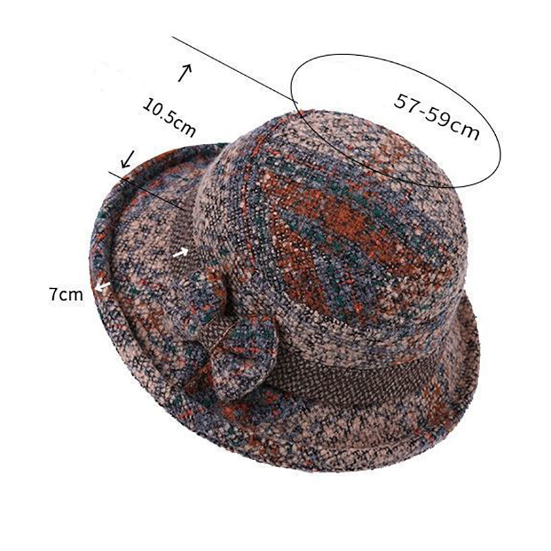 📢📢60 % de réduction !! ⏰Chapeau cloche vintage à carreaux en fausse laine pour femme