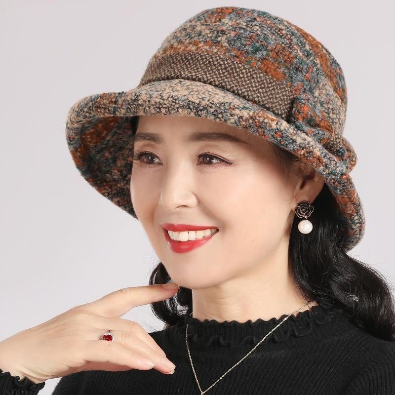 📢📢60 % de réduction !! ⏰Chapeau cloche vintage à carreaux en fausse laine pour femme