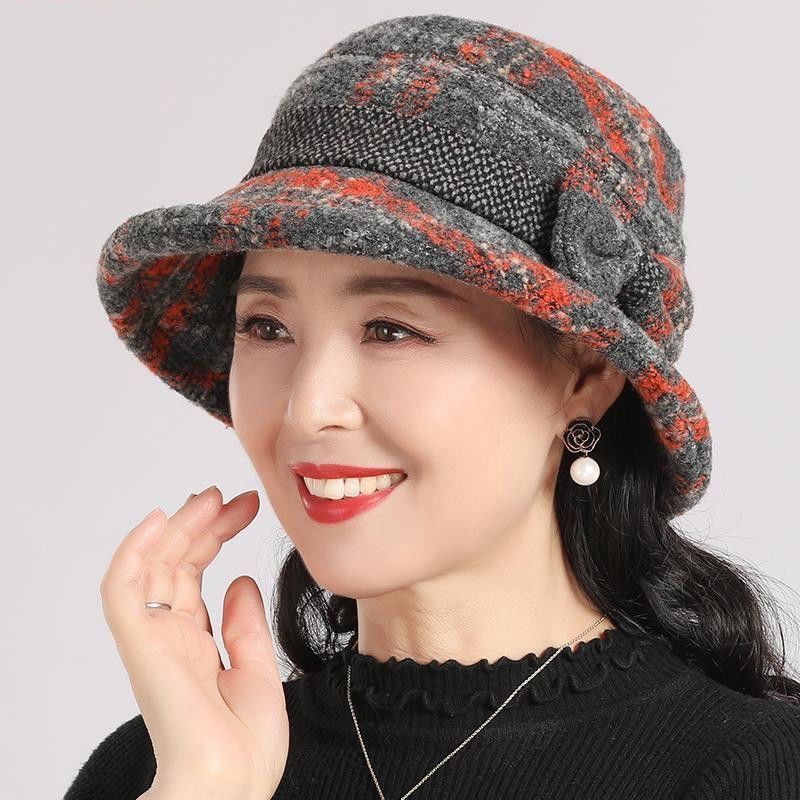 📢📢60 % de réduction !! ⏰Chapeau cloche vintage à carreaux en fausse laine pour femme