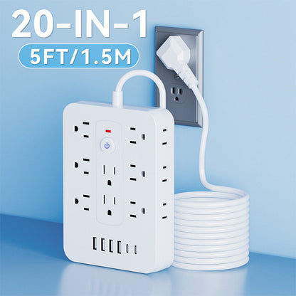 Multiprise 20 en 1 avec protection contre les surcharge