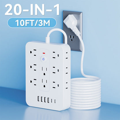 Multiprise 20 en 1 avec protection contre les surcharge