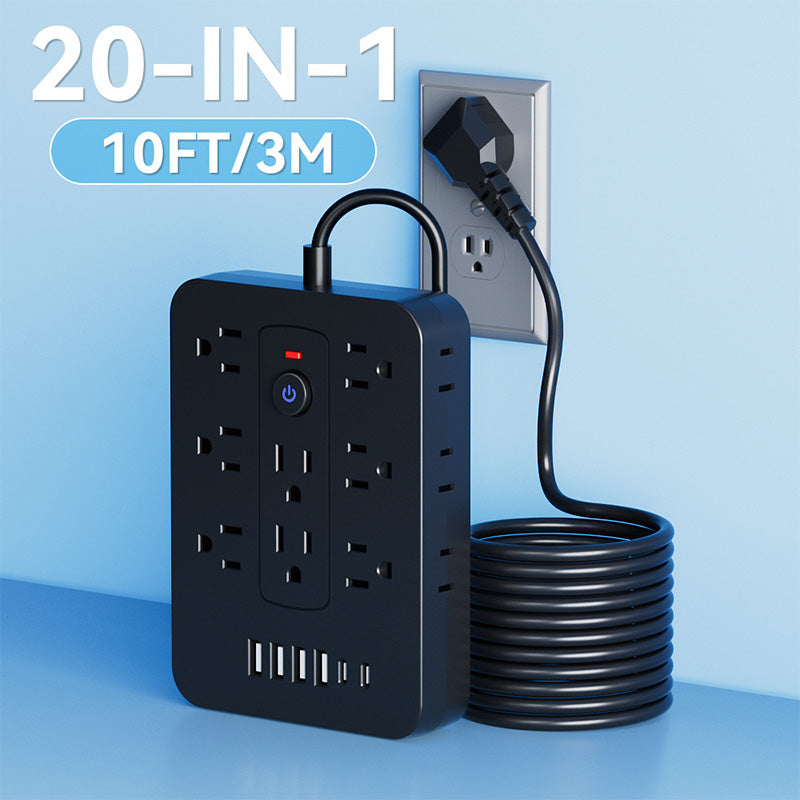 Multiprise 20 en 1 avec protection contre les surcharge