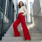 🌸DERNIER JOUR DE L'OFFRE SPÉCIALE - 60 % DE RÉDUCTION💕Pantalon taille haute à jambes larges pour femme, couleur unie