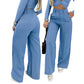 🌸DERNIER JOUR DE L'OFFRE SPÉCIALE - 60 % DE RÉDUCTION💕Pantalon taille haute à jambes larges pour femme, couleur unie