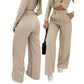 🌸DERNIER JOUR DE L'OFFRE SPÉCIALE - 60 % DE RÉDUCTION💕Pantalon taille haute à jambes larges pour femme, couleur unie