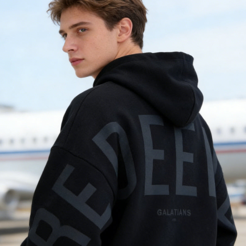 Sweat à capuche oversize mixte inspiré par la foi