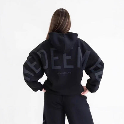 Sweat à capuche oversize mixte inspiré par la foi
