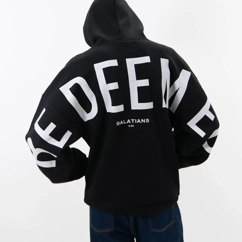 Sweat à capuche oversize mixte inspiré par la foi