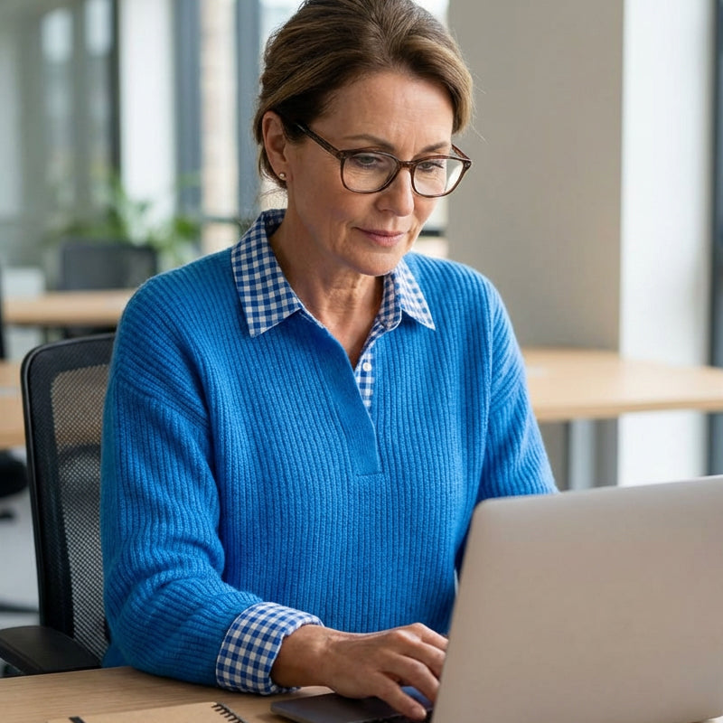 Pull à col chemise 2-en-1 avec effet superposé pour femme