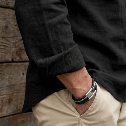 🔥Offre à durée limitée - Chemise unie décontractée pour homme
