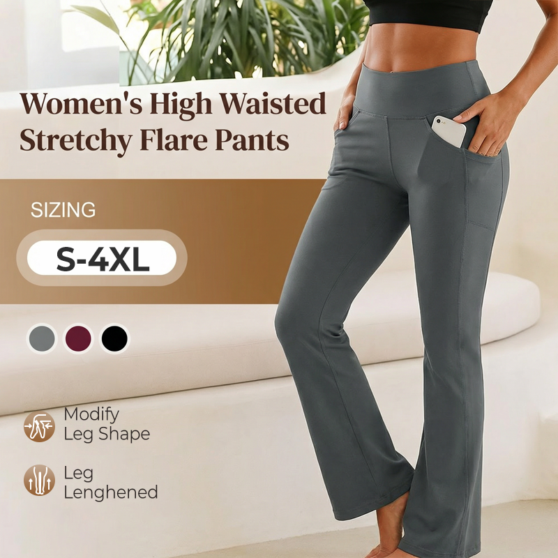 🔥Nouveauté 2026 — 60 % DE RÉDUCTION ! ✨ Pantalon évasé stretch taille haute pour femme — Design gainant, longueur ajustable ! 👖💫
