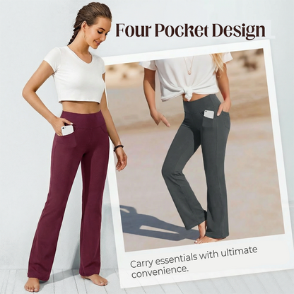 🔥Nouveauté 2026 — 60 % DE RÉDUCTION ! ✨ Pantalon évasé stretch taille haute pour femme — Design gainant, longueur ajustable ! 👖💫