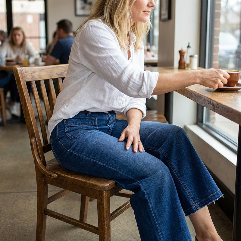 🎉 50% DE RÉDUCTION! 👖 NOUVELLE SILHOUETTE 2026 – JEAN DÉCONTRACTÉ À JAMBES ÉVASÉES, FLATTEUR POUR TOUTES