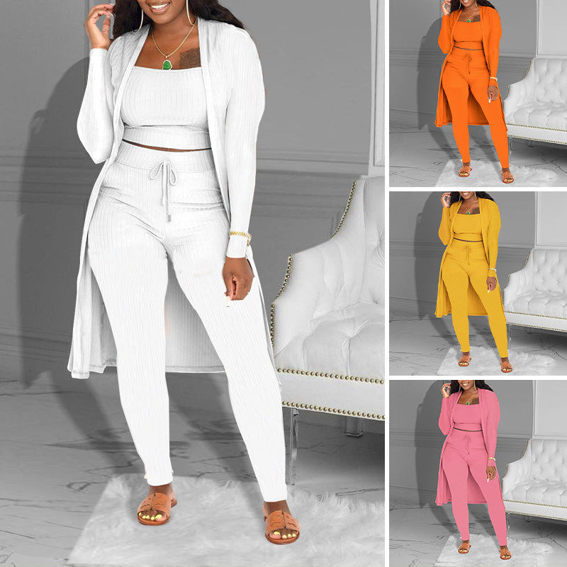 💎 60% DE RÉDUCTION ! 💎 Incontournable 2026 – Ensemble Maille 3 Pièces Coordonné : Débardeur, Cardigan & Pantalon Ajusté 🧥